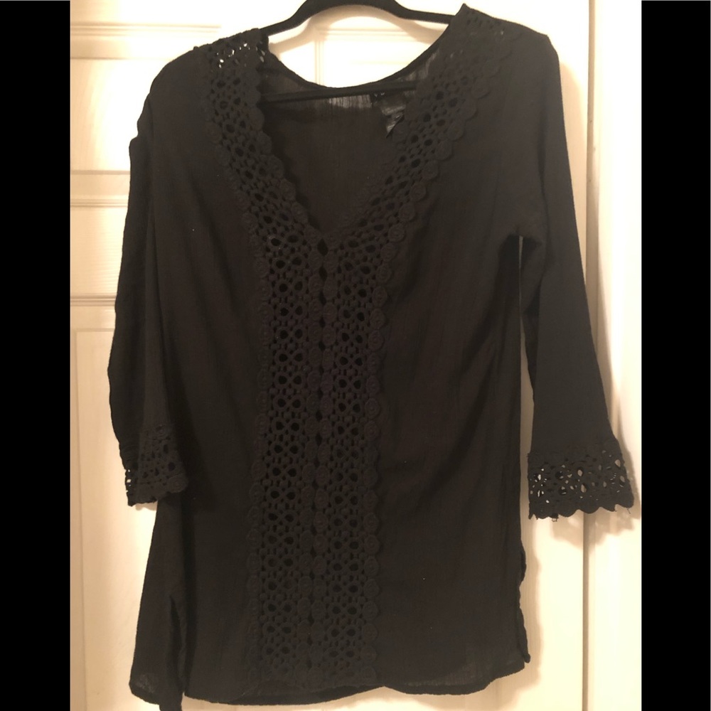 🌴Venus Black crochet beach coverup size M